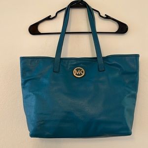 Michael Kors MK Large Tote Bag in Turquoise / Teal